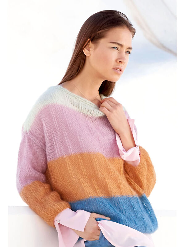 Lana Grossa PULL EN MOTIF CÔTELÉ DÉCALÉ Silkhair