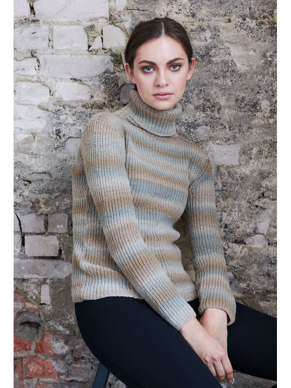 Lana Grossa PULL EN FAUSSES CÔTES ANGLAISES Cashmere 16 Fine Dégradé