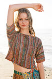 Lana Grossa PULL KIMONO TRICOTÉ À L´HORIZONTALE Collino/Pappagallo