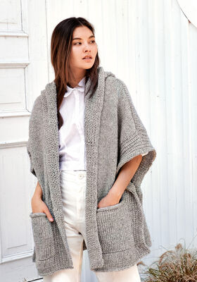 PONCHO À CAPUCHE Lala Berlin Lovely Cotton de Lana Grossa