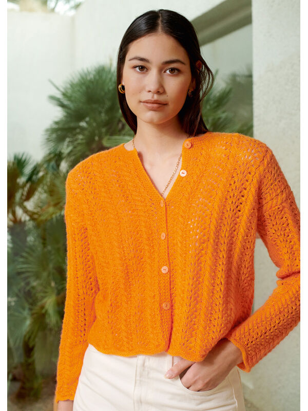 Lana Grossa CARDIGAN EN MOTIF AJOURÉ Ecopuno
