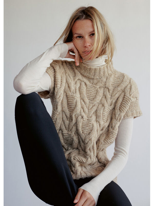 Lana Grossa DÉBARDEUR À TORSADES Natural Alpaca Pelo