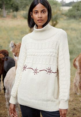PULL AVEC DES BRODERIES Landlust Alpaka Merino 100 de Lana Grossa