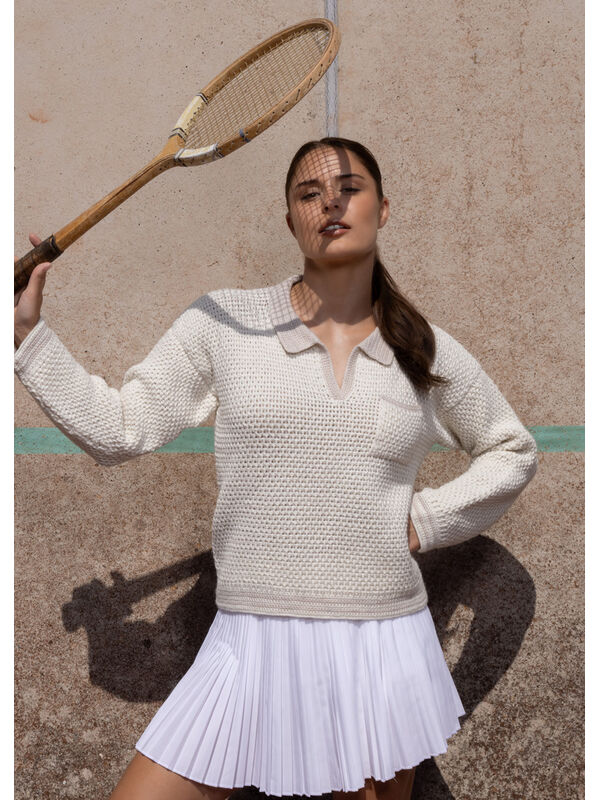 FILATI Studio PULL AU CROCHET À COL POLO Landlust Alpaka Merino 160