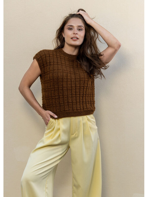 FILATI Studio PULL SANS MANCHES TOP DOWN Alta Moda Alpaca