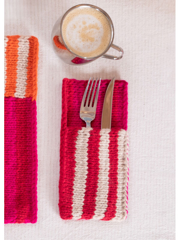 FILATI Studio POCHETTE À COUVERTS 3 COULEURS Merino Cardato