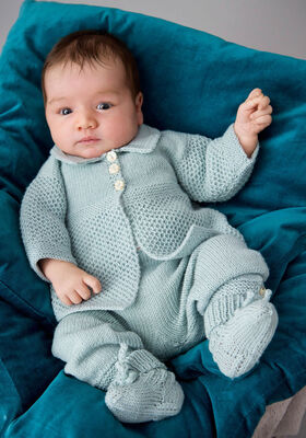 CARDIGAN, PANTALON ET CHAUSSETTES Cool Wool Baby de Lana Grossa