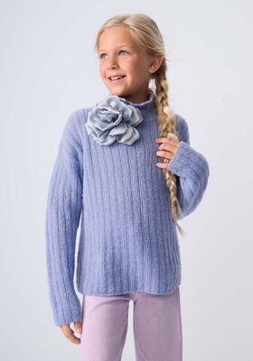 PULL CÔTELÉ À COL ROULÉ Soffio de Lana Grossa