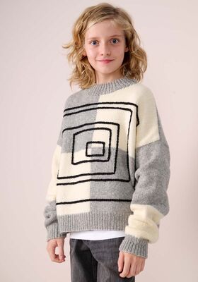 PULL À CARREAUX Cool Merino de Lana Grossa