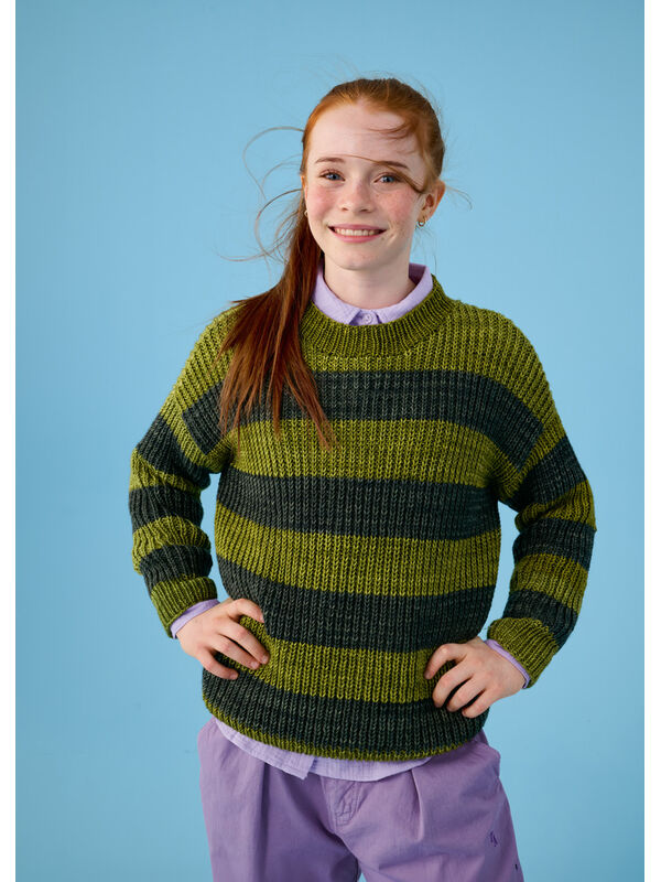 Lana Grossa PULL À RAYURES Cool Wool Big Vintage