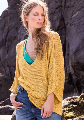 PULL KIMONO Solo Lino de Lana Grossa