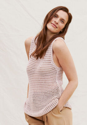 TOP EN MOTIF FILET Solo Lino de Lana Grossa