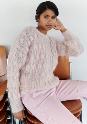 PULL EN MOTIF DE GOUTTES Mohair Moda de Lana Grossa