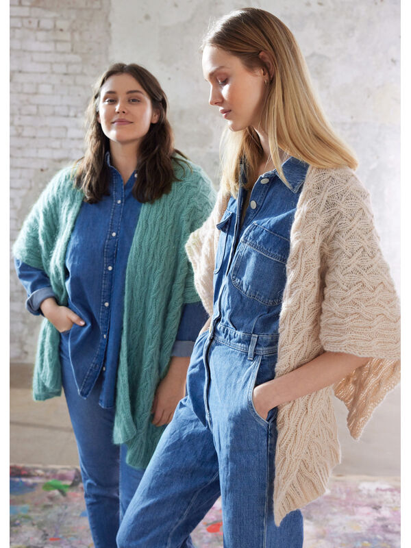 Lana Grossa PONCHO-CHÂLE LIFFEY Ecopuno & Setasuri