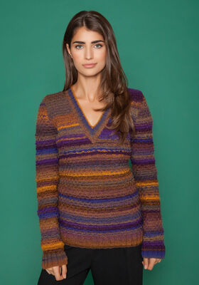 PULL AVEC UNE ENCLURE EN V Cinque Multi de Lana Grossa
