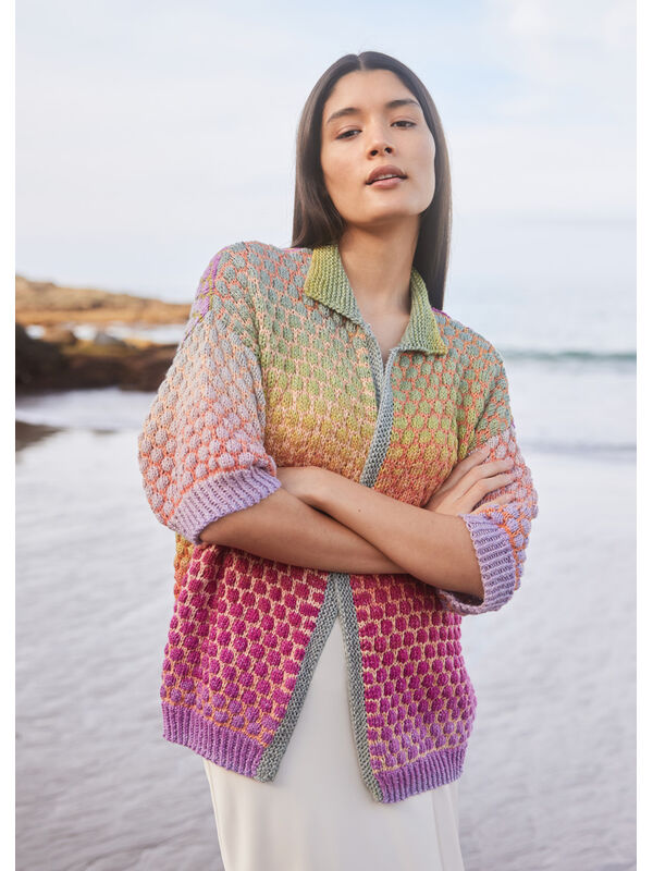 Lana Grossa CARDIGAN EN MOTIF À PETITS RONDS Cotonella