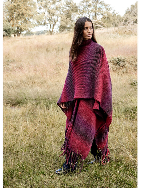 Lana Grossa PONCHO EN JERSEY ENDROIT À L'ANGLAISE Gomitolo Versione
