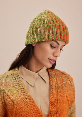 BONNET AU CROCHET FORME LONGUE Gomitolo Fusione de Lana Grossa