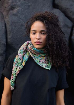 CHALE CROCHETE AVEC 1 PELOTE Cotonella Multi de Lana Grossa
