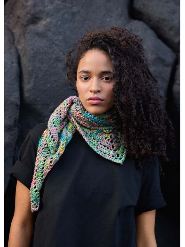 Lana Grossa CHALE CROCHETE AVEC 1 PELOTE Cotonella Multi