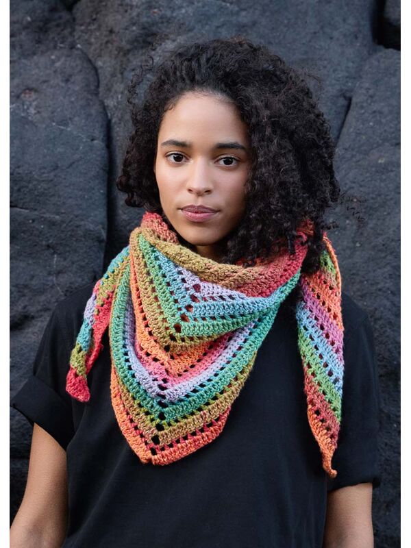 Lana Grossa CHALE TRIANGULAIRE CROCHETE AVEC 2 PELOTES Cotonella