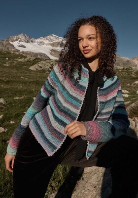 GILET AU CROCHET Gomitolo Fumo de Lana Grossa