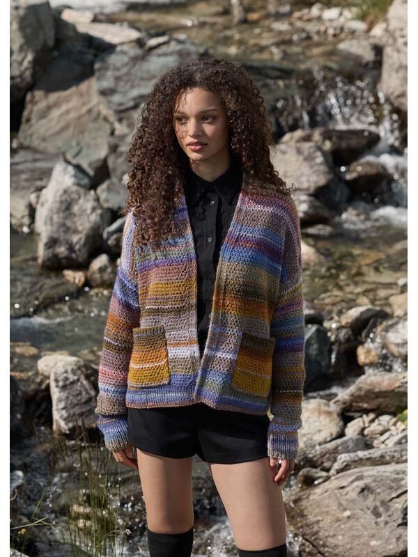 Lana Grossa GILET EN MOTIF PERLÉ À M. GLISSÉES Gomitolo Intenso