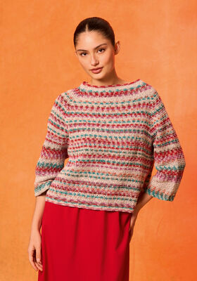 PULL AU CROCHET TOP-DOWN Gomitolo California de Lana Grossa