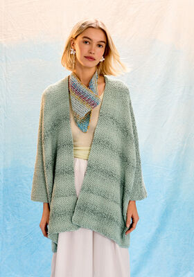 GILET KIMONO Gomitolo Tono & Cotonella de Lana Grossa