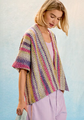 GILET CROCHETÉ Á TRAVERS Gomitolo California de Lana Grossa