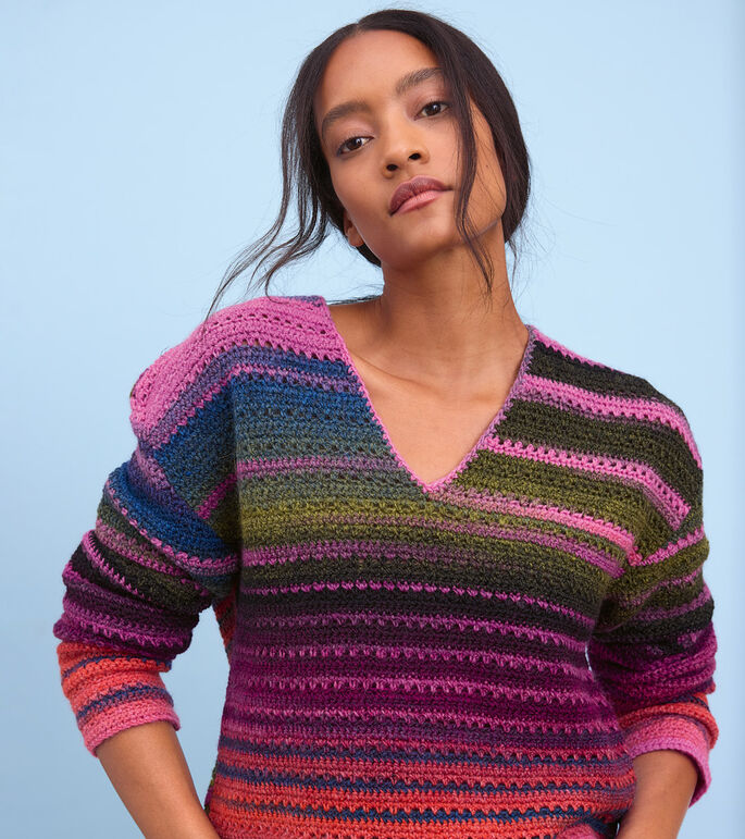 Lana Grossa PULL AU CROCHET À ENCOLURE EN V Gomitolo Modo