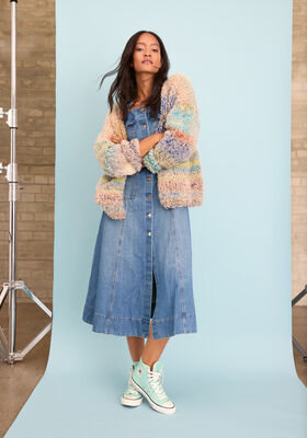 GILET TOP-DOWN Candy & Pelliccia de Lana Grossa