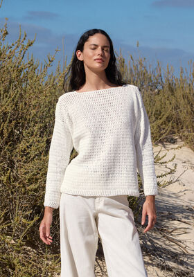 PULL EN MOTIF STRUCTURÉ Linissimo de Lana Grossa