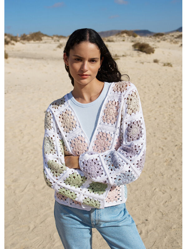 Lana Grossa GILET AVEC DES MOTIFS CARRÉS Promessa & Cotonella