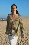 Lana Grossa CARDIGAN EN MOTIF AJOURÉ CROCHETÉ À L´HORIZONTALE Solo Lino