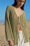 Lana Grossa CARDIGAN EN MOTIF AJOURÉ CROCHETÉ À L´HORIZONTALE Solo Lino