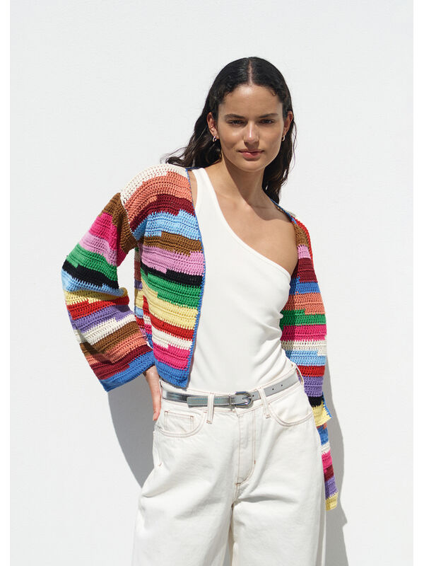 Lana Grossa CARDIGAN EN BRIDES Cotone & Elastico
