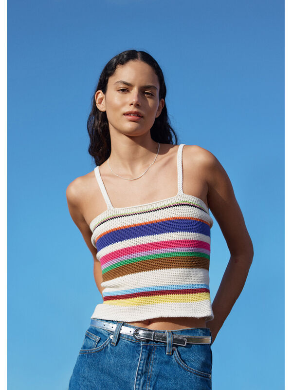 Lana Grossa TOP RAYÉ EN MAILLES SERRÉES Cotone & Elastico
