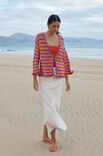 Lana Grossa CARDIGAN RAYÉ EN MOTIF DE BRIDES AJOURÉES Alta Moda Cotolana