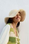 Lana Grossa CHAPEAU EN MAILLES SERREES AVEC BORD Natural Cotton