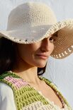 Lana Grossa CHAPEAU EN MAILLES SERREES AVEC BORD Natural Cotton