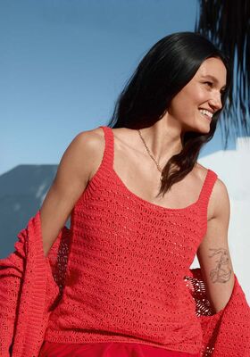 TOP EN DOUBLES BRIDES ET MOTIF AJOURE EN BRIDES Summer Cashmere de Lana Grossa