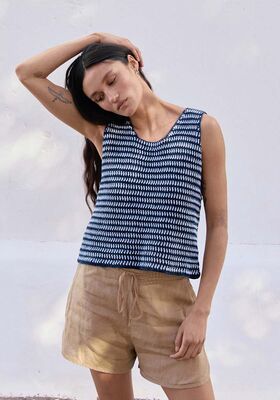 TOP EN MOTIF FILET Elastico de Lana Grossa