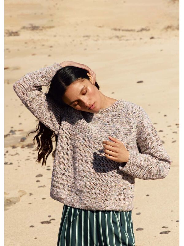 Lana Grossa PULL RAGLAN EN MOTIF A CARREAUX ET MAILLES SERREES Maglia