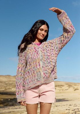VESTE A CAPUCHE EN BRIDES Torto de Lana Grossa