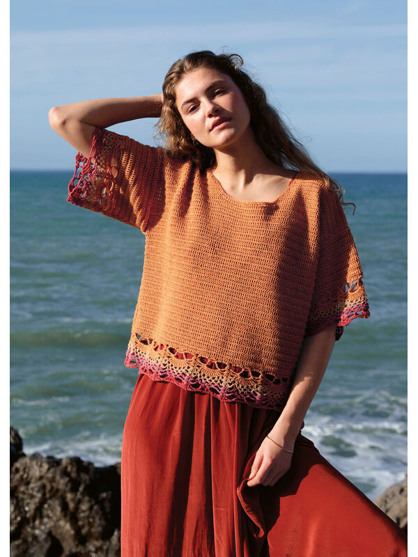 Lana Grossa PULL EN BRIDES AVEC BODURES AU MOTIF ANANAS Diversa