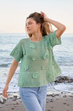 Lana Grossa PULL MOTIF FILET AVEC FLEURS Cotonella