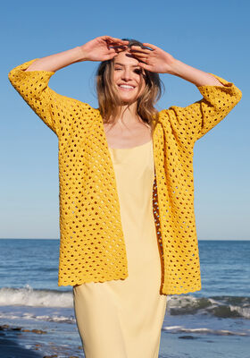 CARDIGAN EN MOTIF D’ARCEAUX Linarte de Lana Grossa