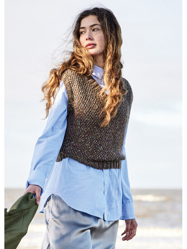 Lana Grossa PULL AVEC UNE ENCOLURE EN V Cool Merino Print