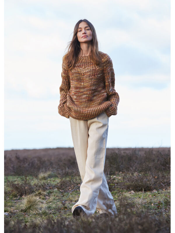 Lana Grossa PULL AVEC UN EMPIÈCEMENT ROND Cool Merino Big Color